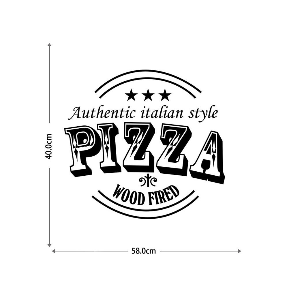 Наклейки Из PVC Слов Pizza Для Украсления Стены В Спальню И Гостиную Размер M Цвет Black