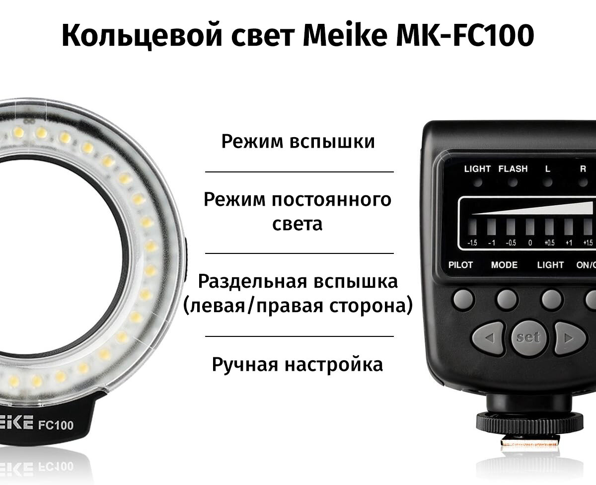 Кольцевая вспышка Meike MK-FC100