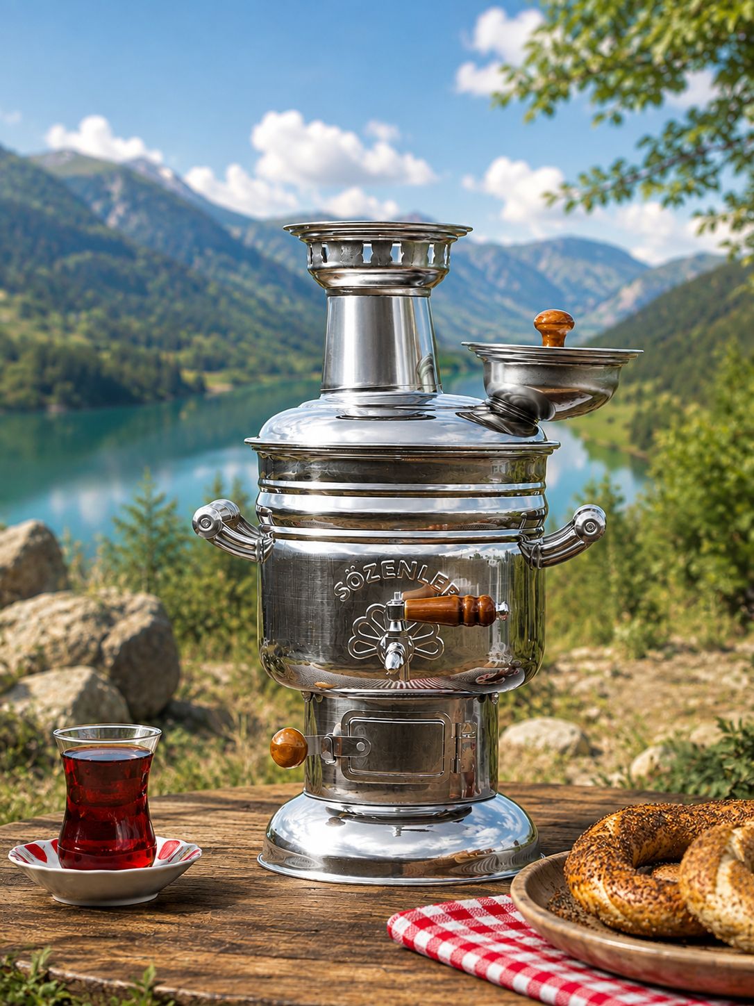 Самовар 4 л серый металлик