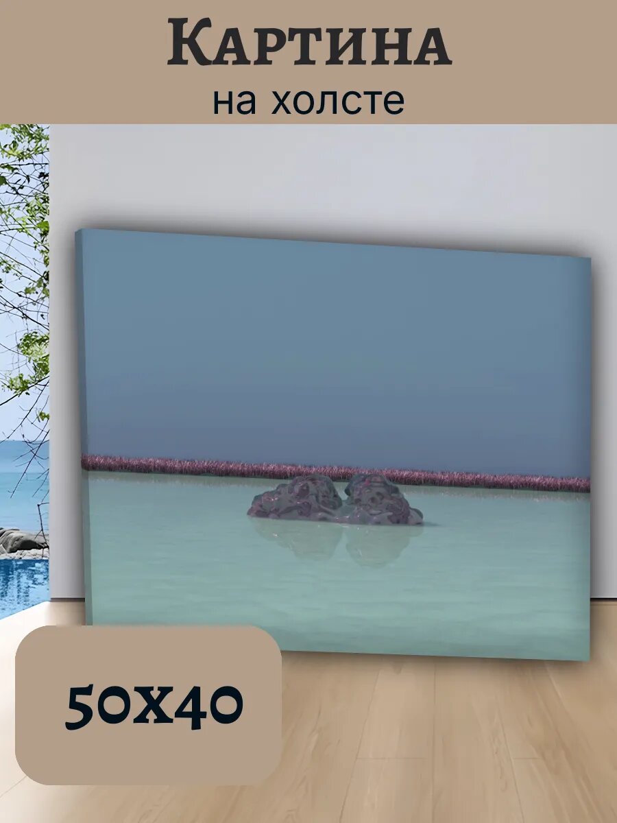 Картина Постер Мальдивы 40x50 минималистичный пейзаж