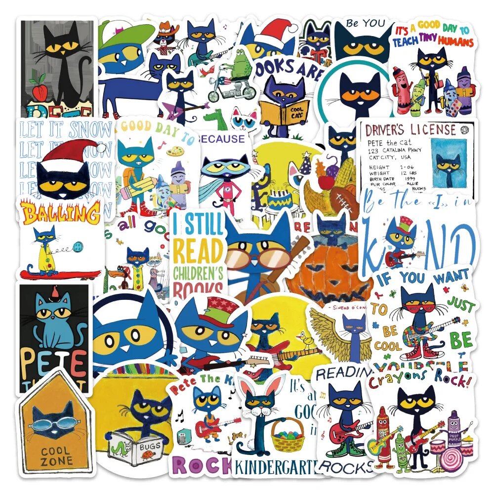 Набор наклеек Cartoon Pete The Cat
