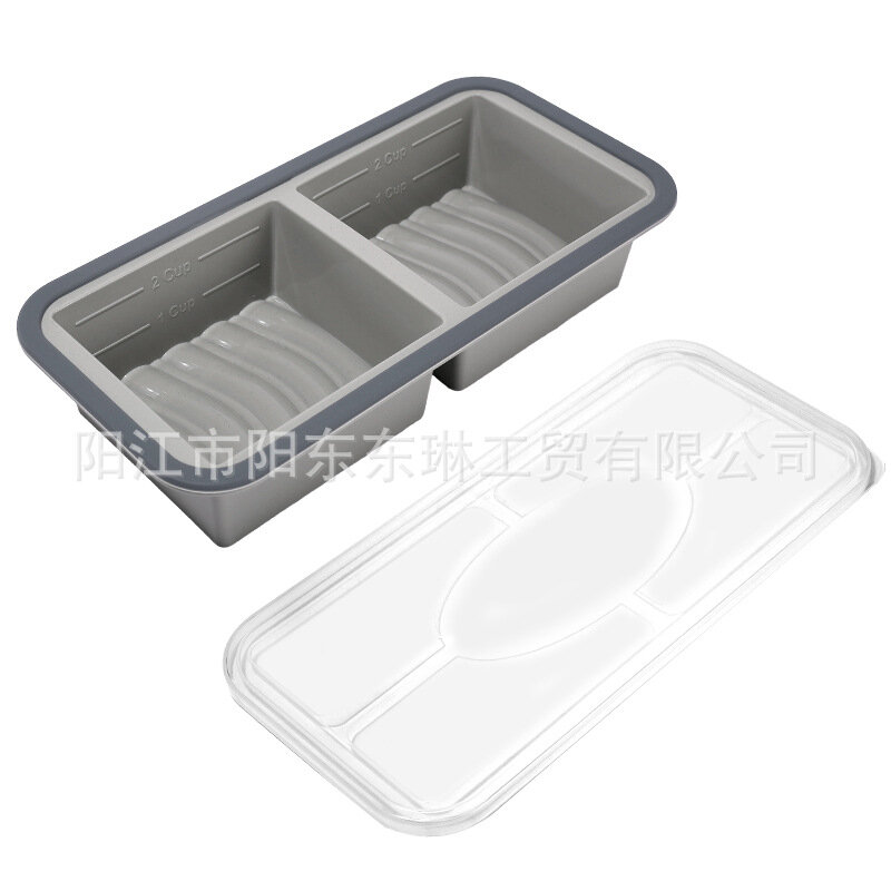 Силиконовый прямоугольный ланч-бокс, контейнер для еды BPA Free, безопасный для микроволновки, бенто-бокс,