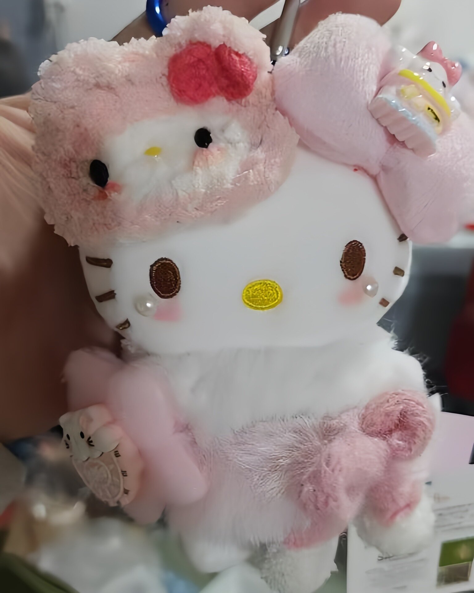 Оригинальная плюшевая Hello Kitty 4 дюйма 10-12 см брелок игрушка с биркой и защитой от подделок Розовая