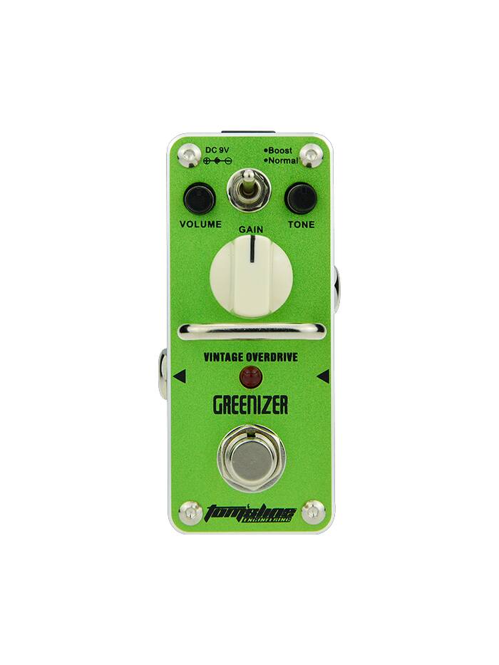 TOMSLINE AGR-3 Педаль эффектов GREENIZER Vintage Overdrive, размер mini, питание от БП 9в