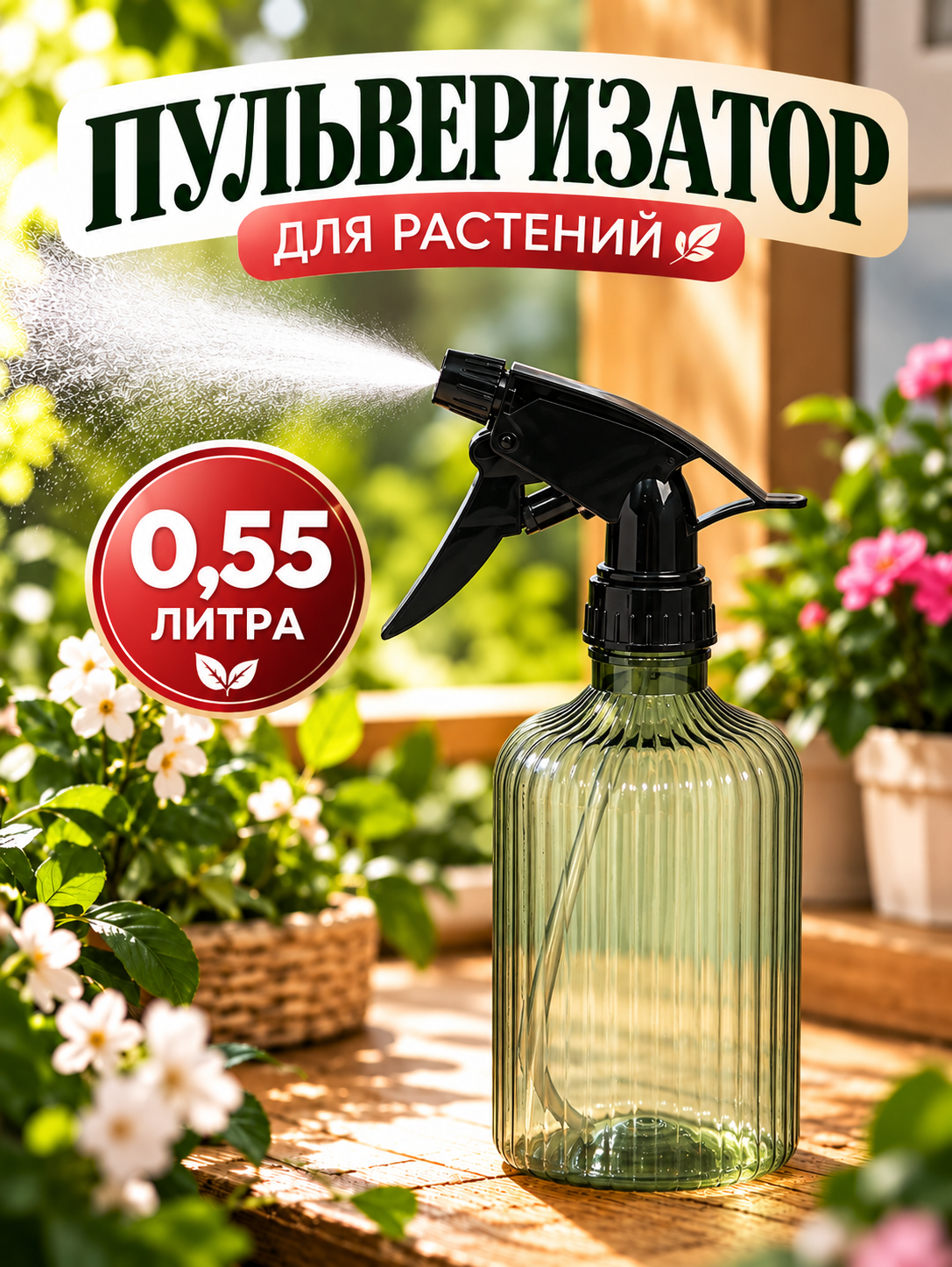 Пульверизатор Greengo, для дома и сада, эргономичный, 0.55 мл, цвет микс
