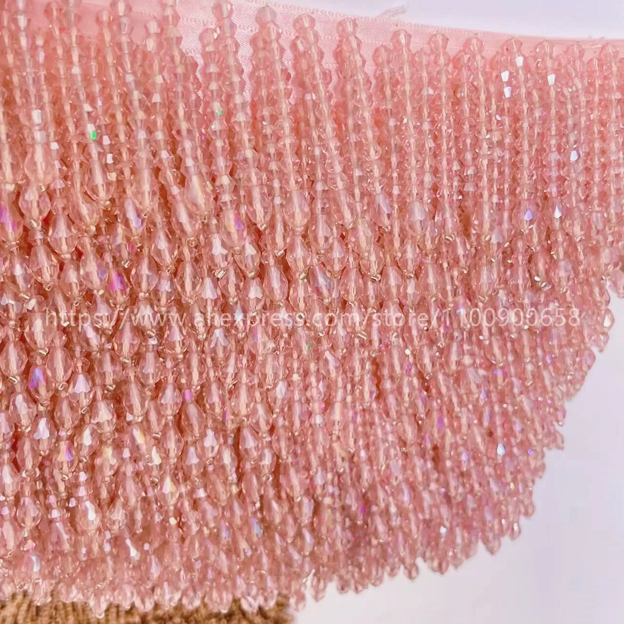 Кружевная лента R SMEALE с бисером и кисточками, 32 цвета, Розовый, Shrimp Pink, 45CM Length