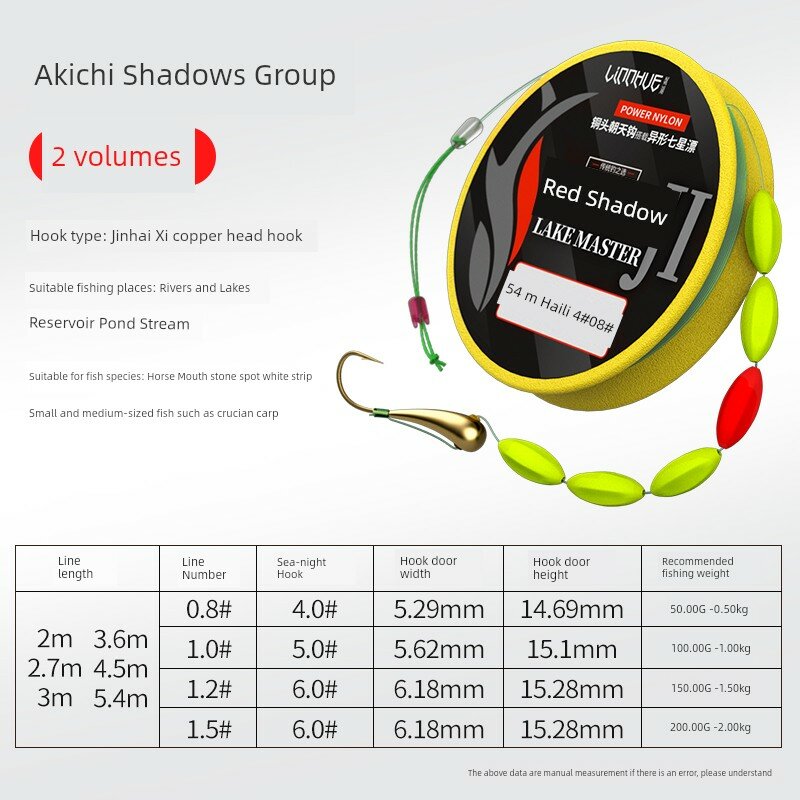 Chizhi Shadow 4.5м 2-комплектный комплект с крючком Jin Haixi 6#1.2 для зимней ловли карпа
