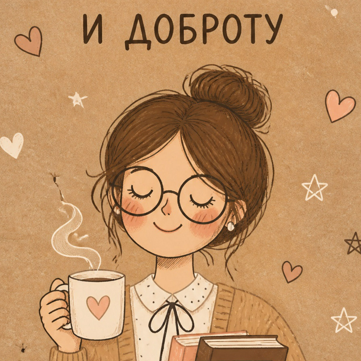 Открытка учителю "Спасибо за терпение и добро" — открытка на плотной матовой бумаге, формат А6 10,5 × 14,8 см — фото 1