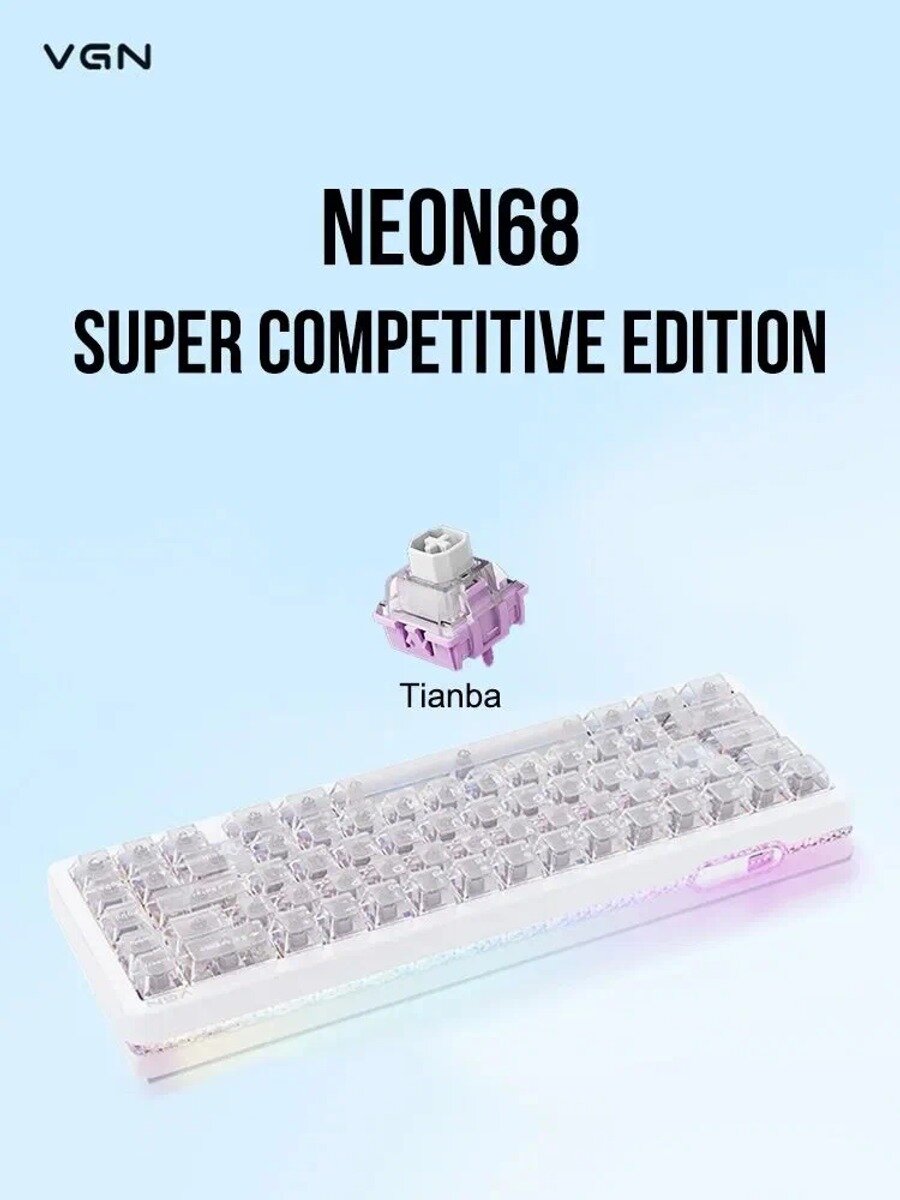 VGN Игровая клавиатура проводная Neon 68 Super Competitive Edition, Английская раскладка, слоновая кость