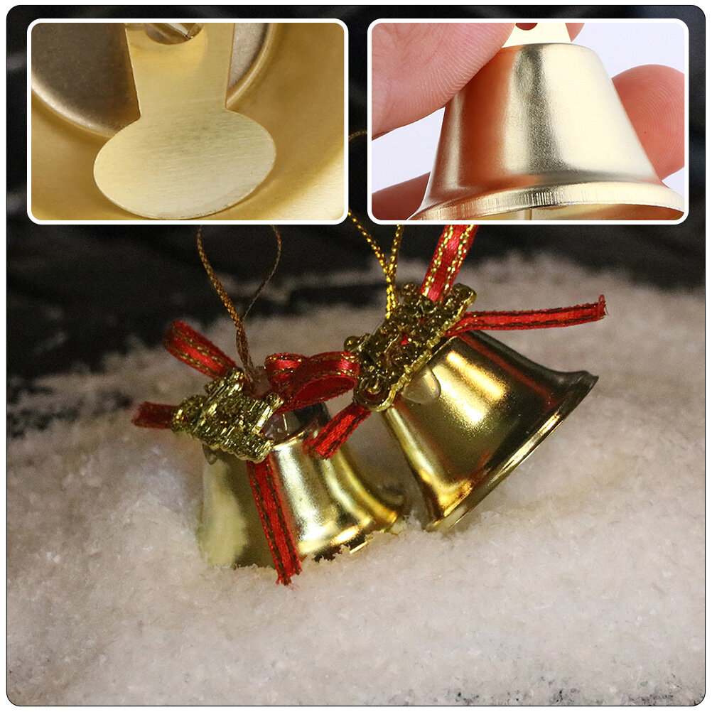36 Штук Металлические Колокольчики Для Украшения Ёлки И Дома Golden 2.5CM
