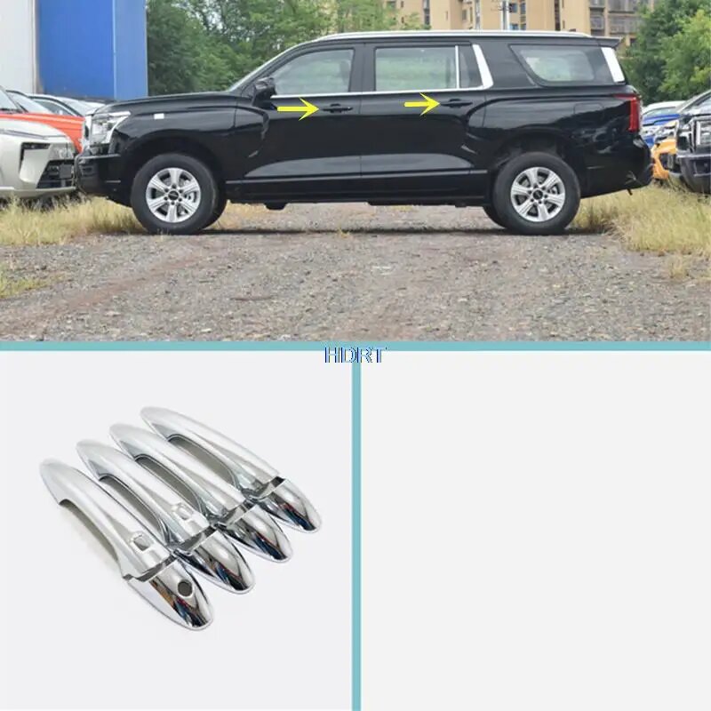 Для GWM Great Wall Haval H5 2023 + рамка дверной ручки в автомобильном стиле, защитная крышка для ворот и мисок, декоративные аксессуары, внешняя наклейка