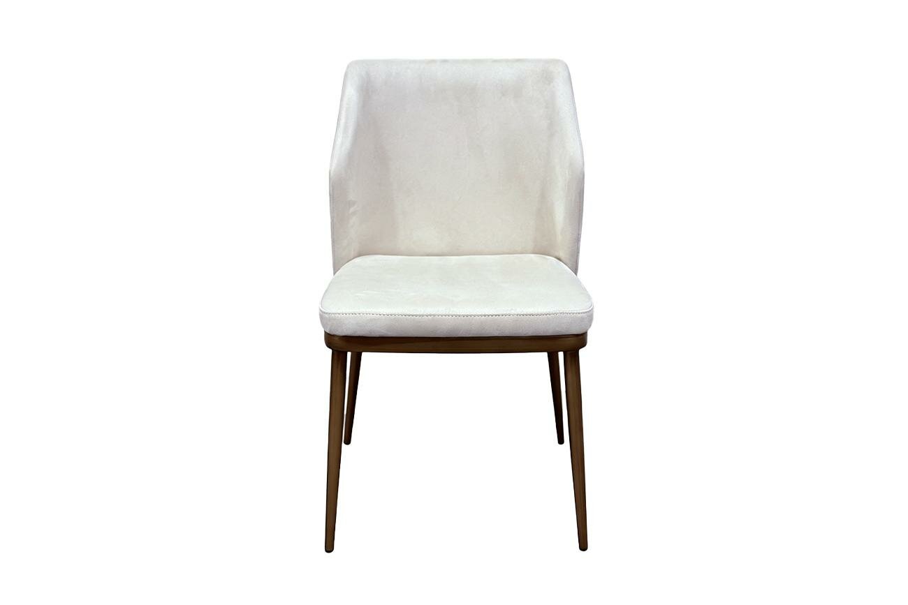 Мебель Garda Decor 163YH-06980 Стул обеденный иск. замша светлый/бронза 47*56*80см арт. 163YH-06980