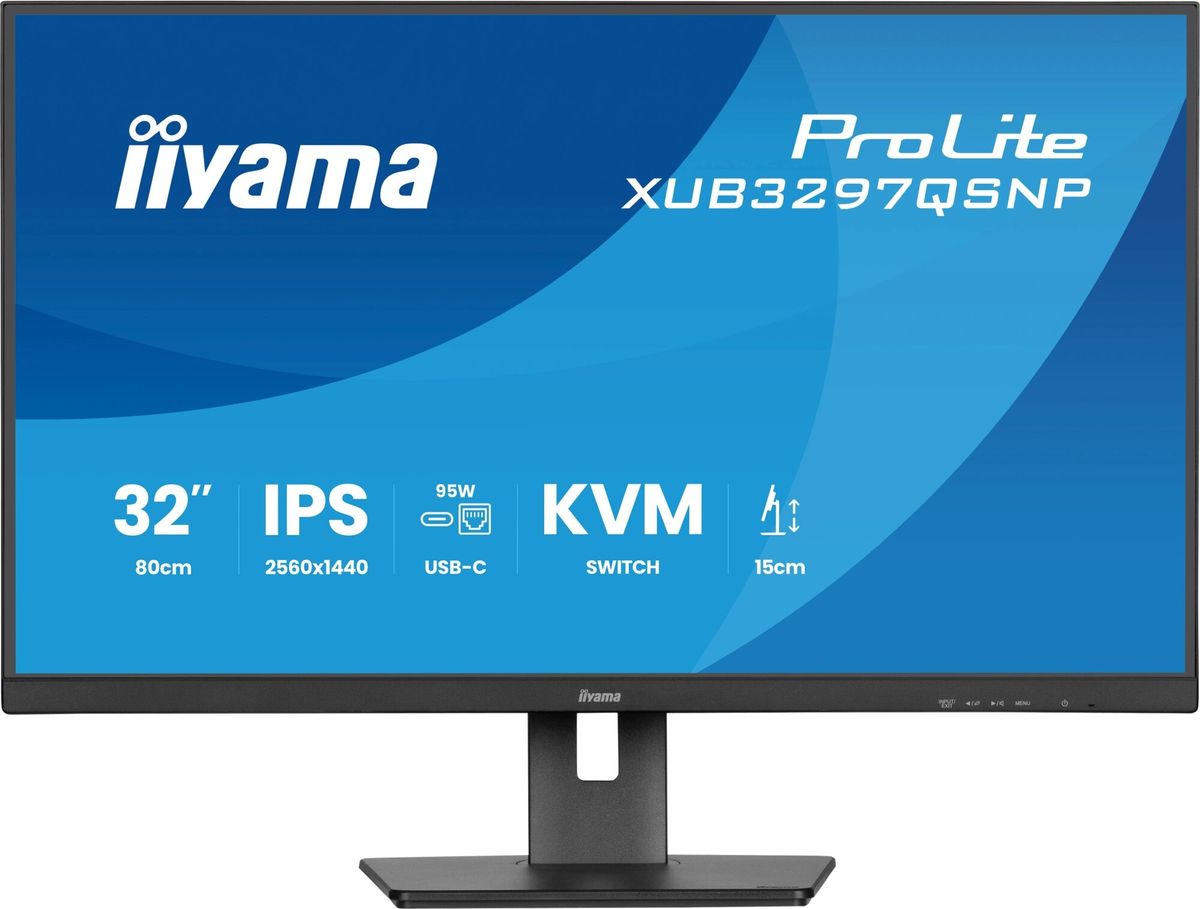 Монитор Iiyama 32" ProLite XUB3297QSNP-B1 черный IPS LED 1ms 16:9 HDMI M/M матовая HAS Piv 1000:1 350cd 178гр/178гр 2560x1440 100Hz DP Quad 2K (1440p) USB 9.5кг