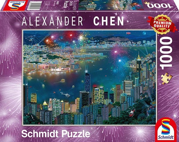 Пазл Schmidt Alexander Chen, Фейерверки над Гонконгом, 1000 элементов, 69.3x49.3 см