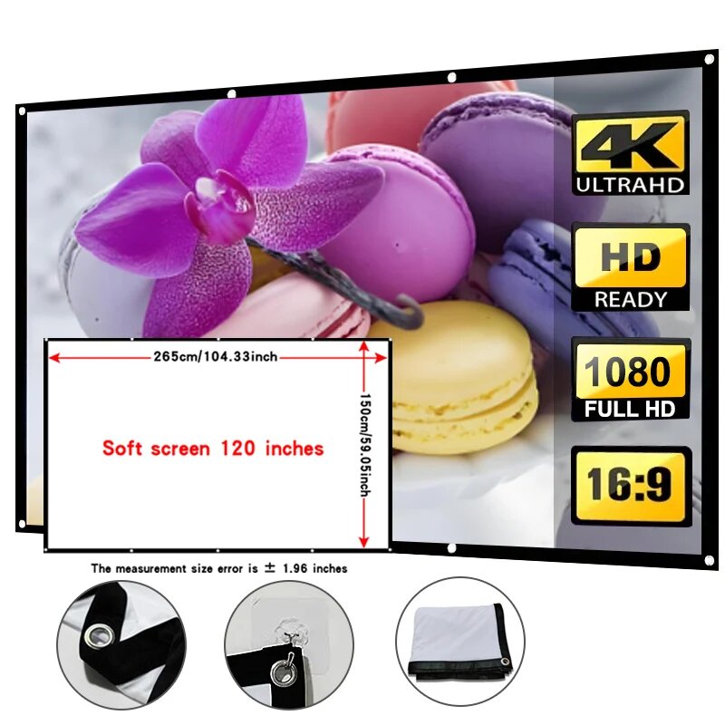 Портативный мягкий ЖК-монитор 60-150 дюймов 120 inch