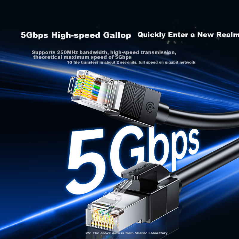 SAMZHE Cat6 Экранированный Ethernet кабель 0.5м Gigabit широкополосный патч-корд черный Длина：0.5мМодель：Cat6 Gigabit