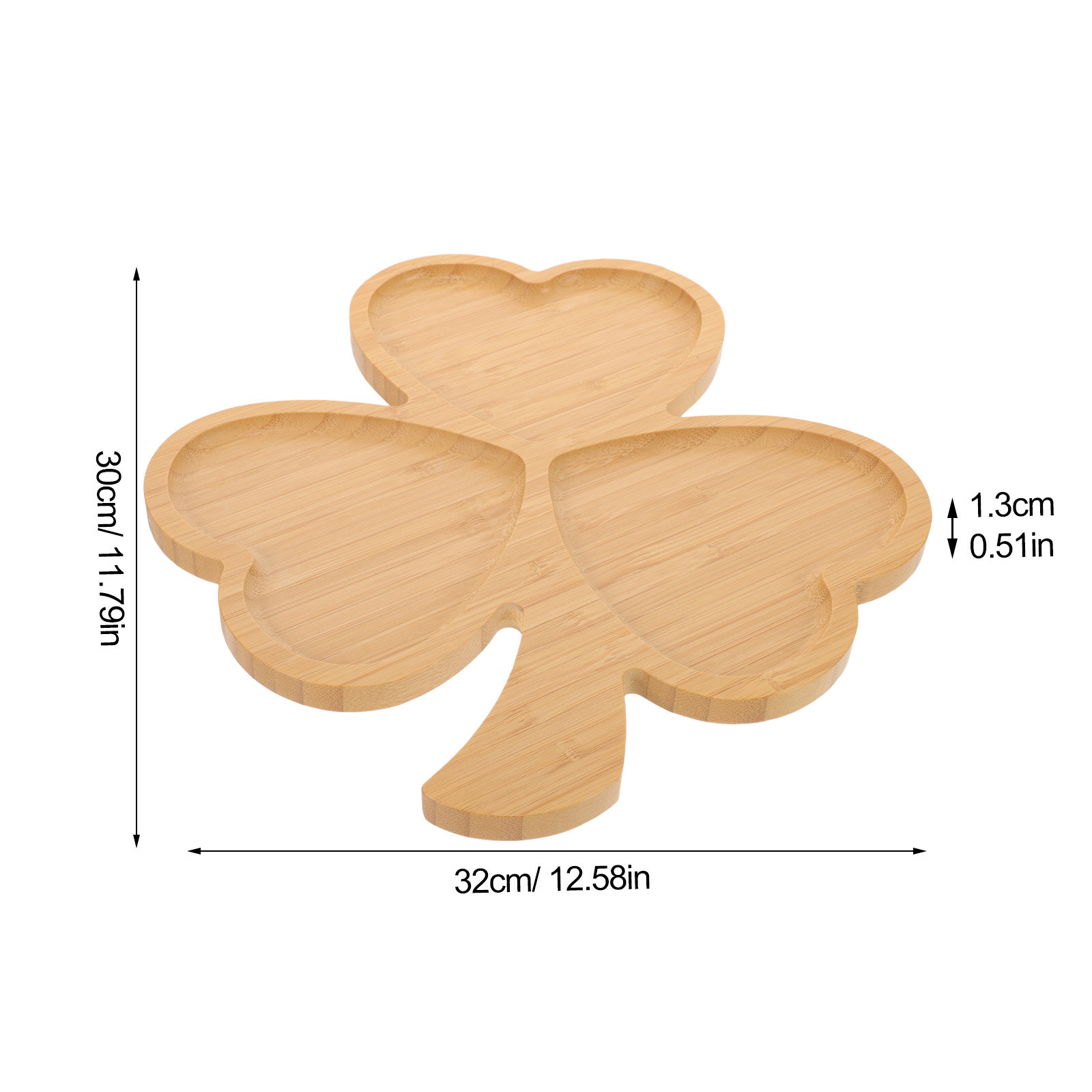 Поднос Для Фруктов И Еды Из Бамбука Коричневый 32.00X30.00X1.30Cm