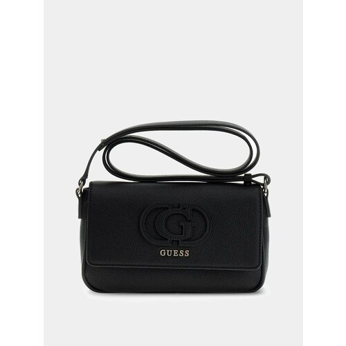 Сумка GUESS, фактура зернистая, черный
