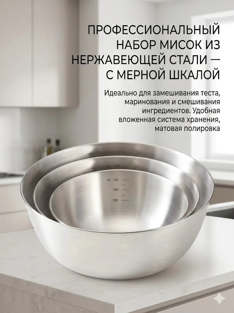 Миска 3000 мл серебристый