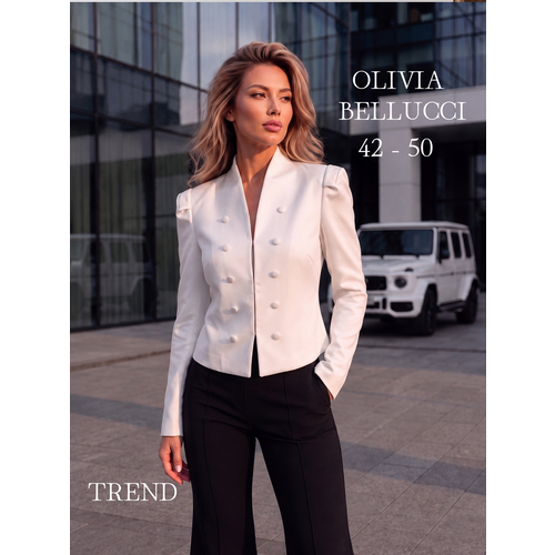 фото Пиджак olivia bellucci осень - зима 2026, размер 42, белый