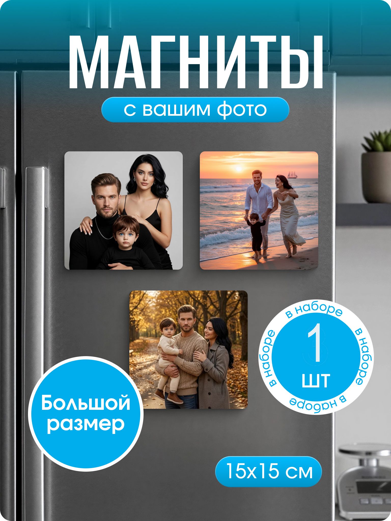 Магнит на холодильник с фото на заказ
