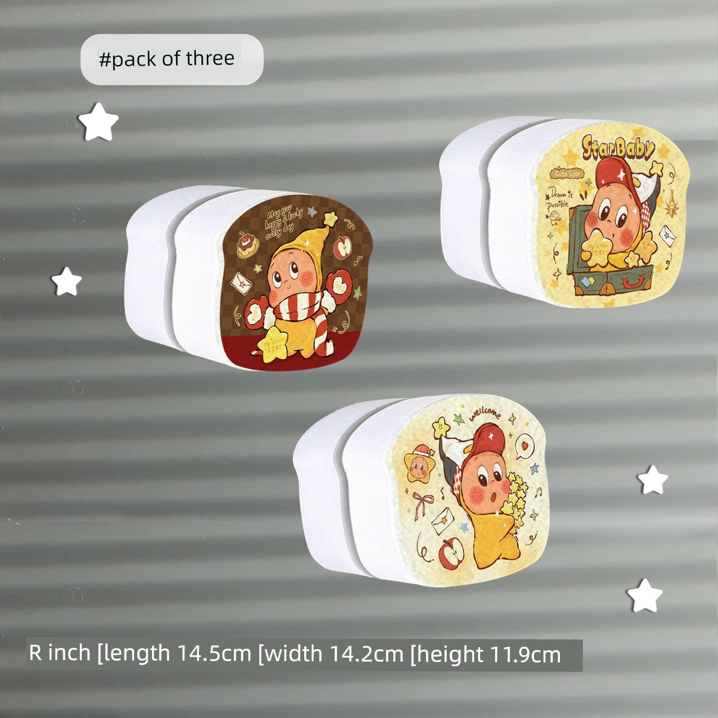 Губка для чистки зеркал Star Cartoon Toast, волшебная губка для чистки зеркал в ванной комнате без следов. Шапка + шарф