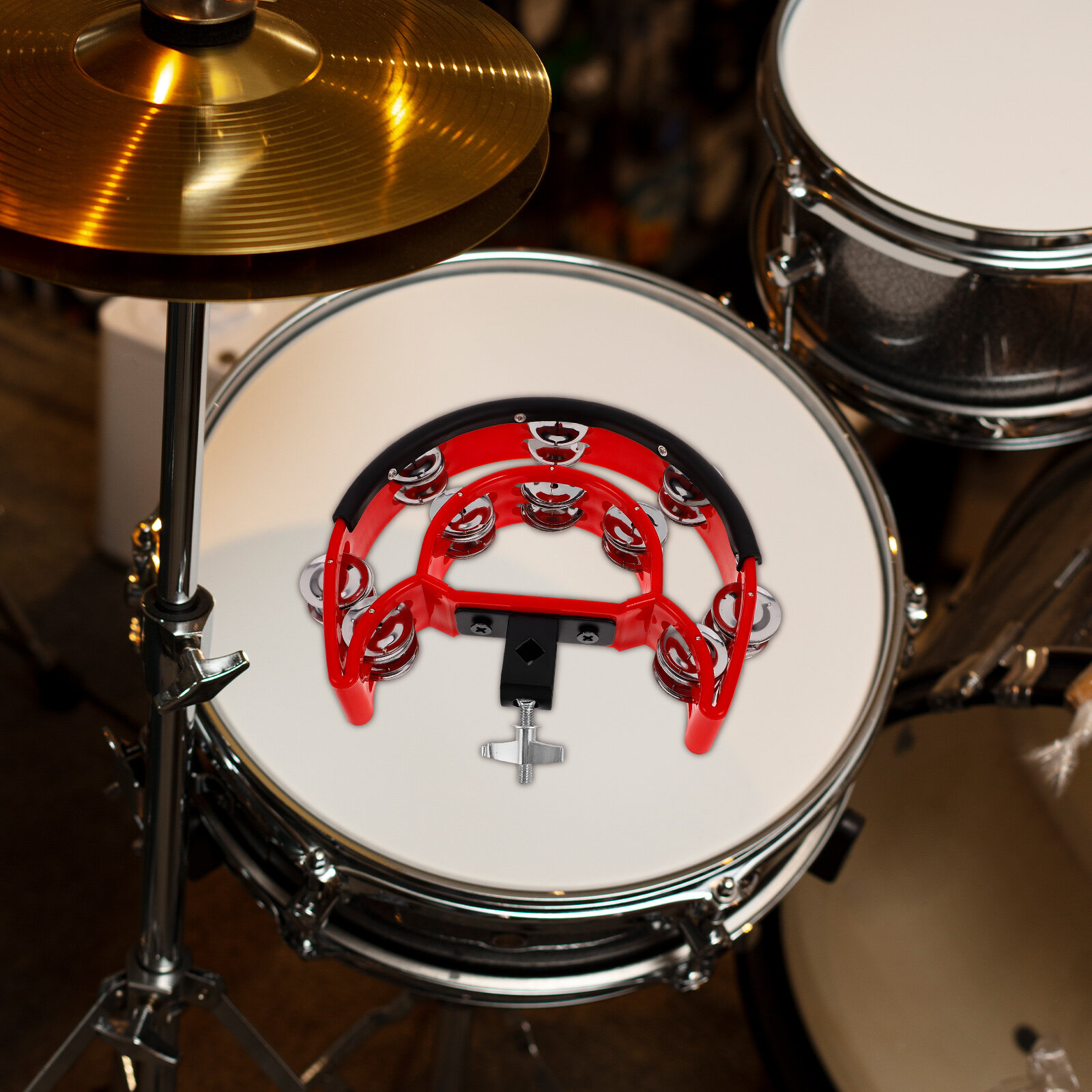 Tambourine С Двумя Рядами Металлических Колокольчиков Для Ударных 26.00X23.50X5.00Cm