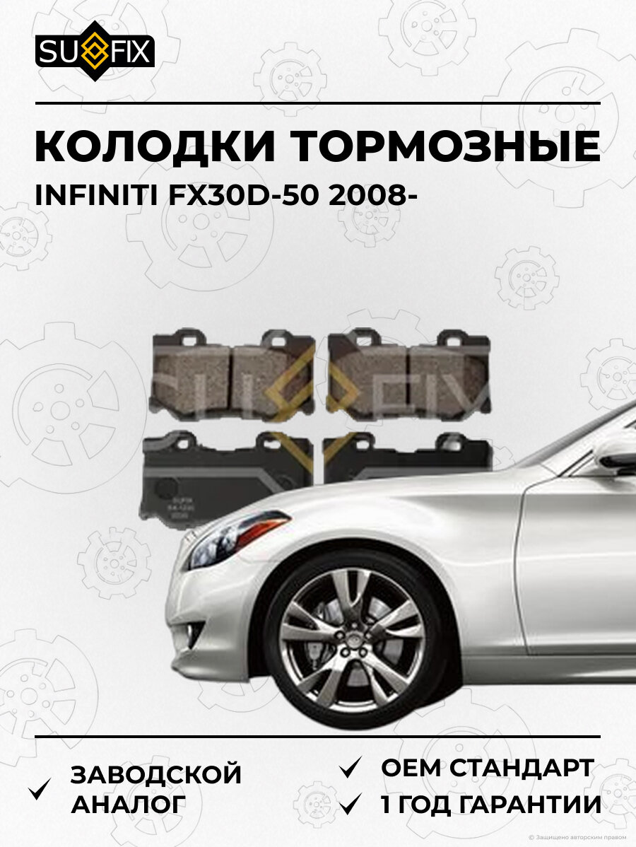 Колодки тормозные SUFIX SX1220 Инфинити FX30D-50 INFINITI FX30D-50 2008