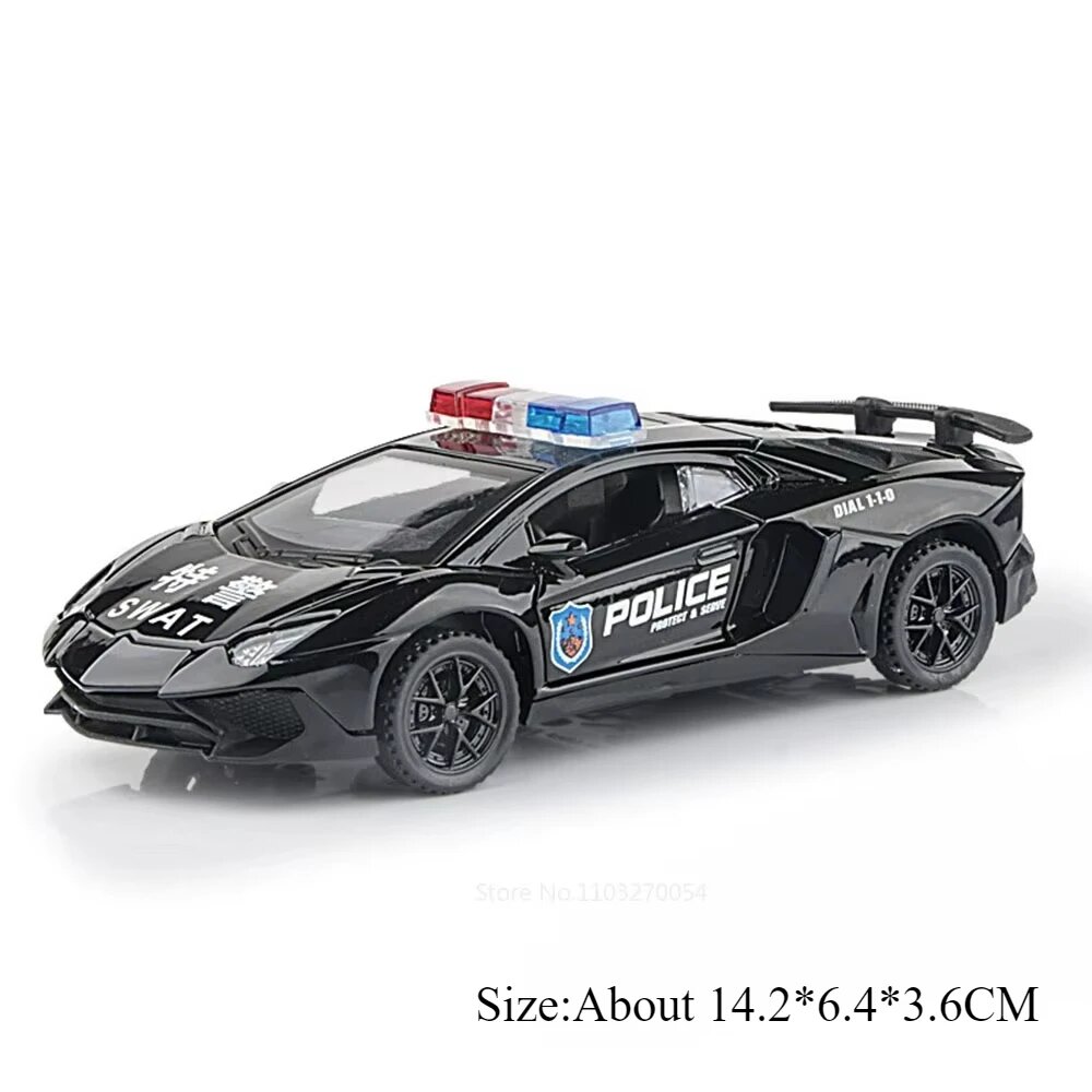 Масштабная модель Lamborghini Divo LP750 1:32 металлическая Черный, LP750 Police Black