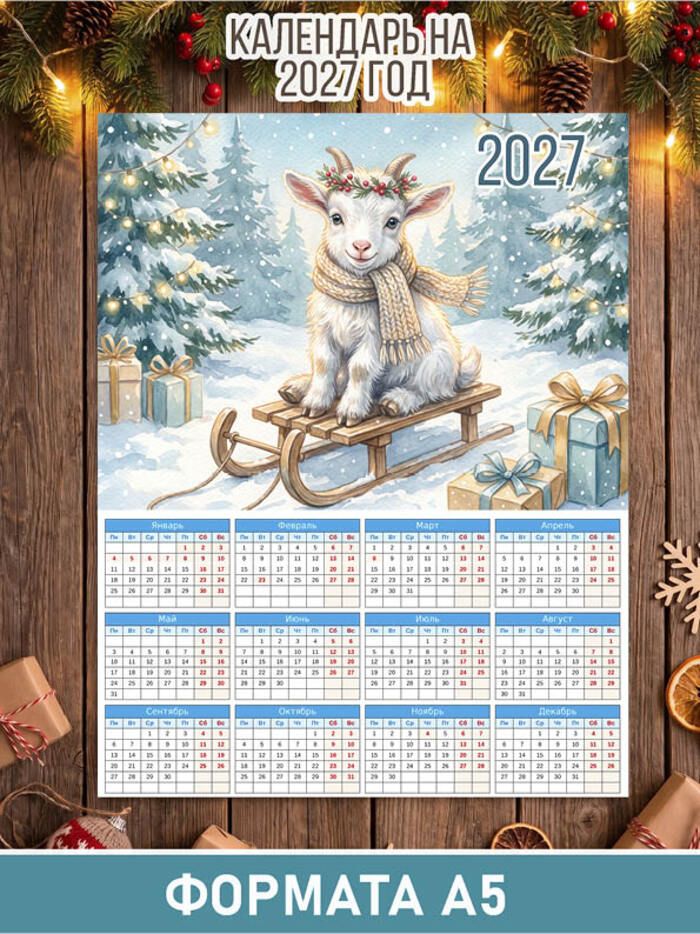 Настенный календарь на 2027 год формата А5