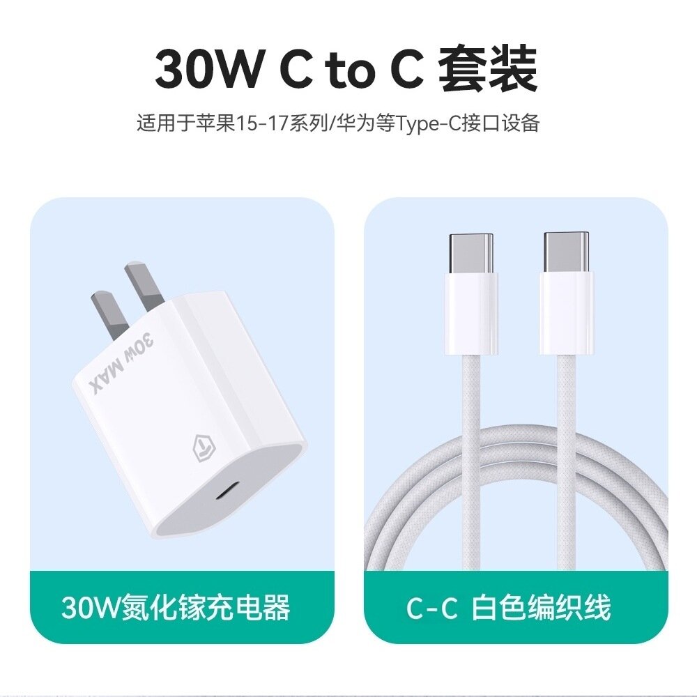 Зарядный комплект PD 30W с кабелем для Apple iPhone 15 16 17 Pro Max, адаптер питания с быстрой зарядкой