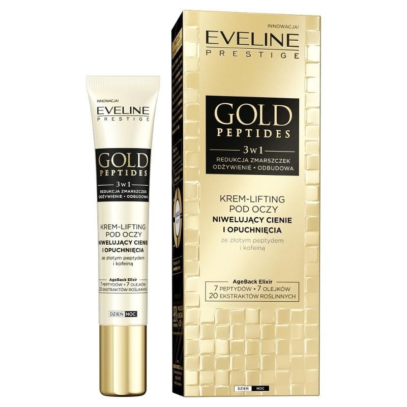 Крем для ухода за кожей Eveline Cosmetics Gold Peptides 3w1 крем-лифтинг под глаза, 15 мл
