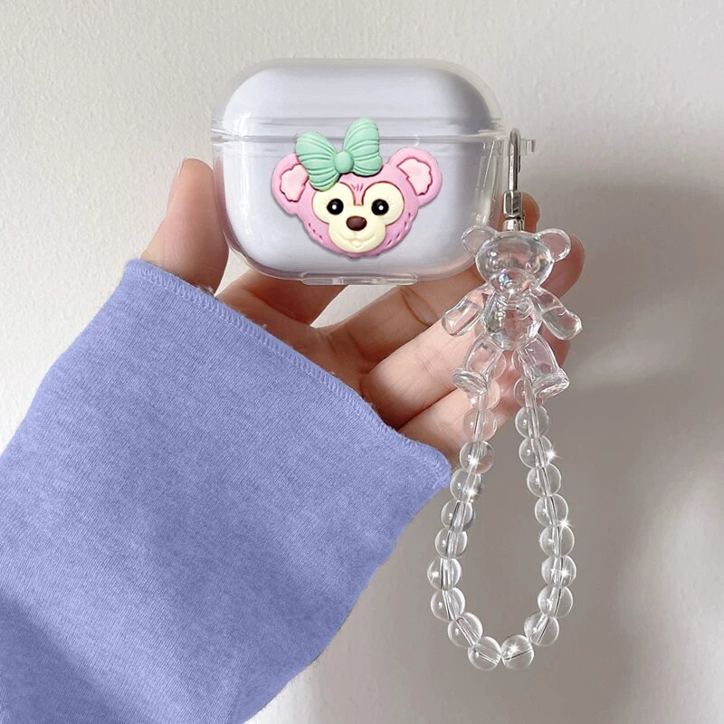 Чехол для Miniso K66pro2 Беспроводные наушники прозрачный защитный чехол TPU с Лили подарок жемчужная цепочка для