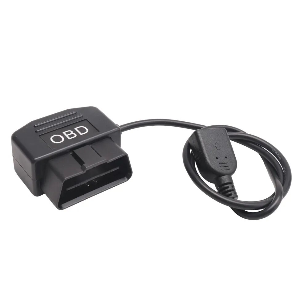 Кабель питания "OBD" 5В, 3А, USB для видеорегистратора / жесткая проводка с переключателем, 0.5 м. 24 ч мониторинга