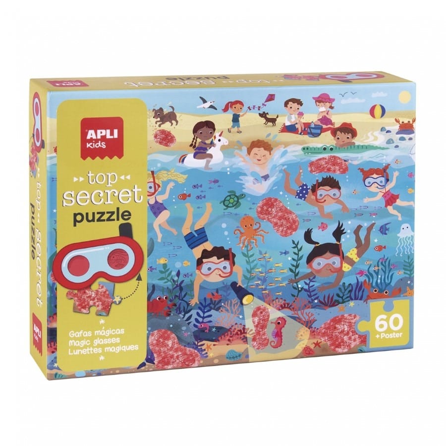 Пазл Apli Kids Пляж, с волшебными очками для детей