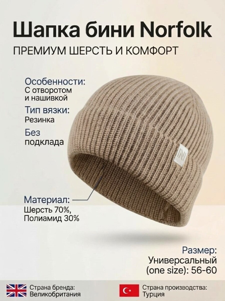 Шапка-бини Norfolk для мужчин и женщин
