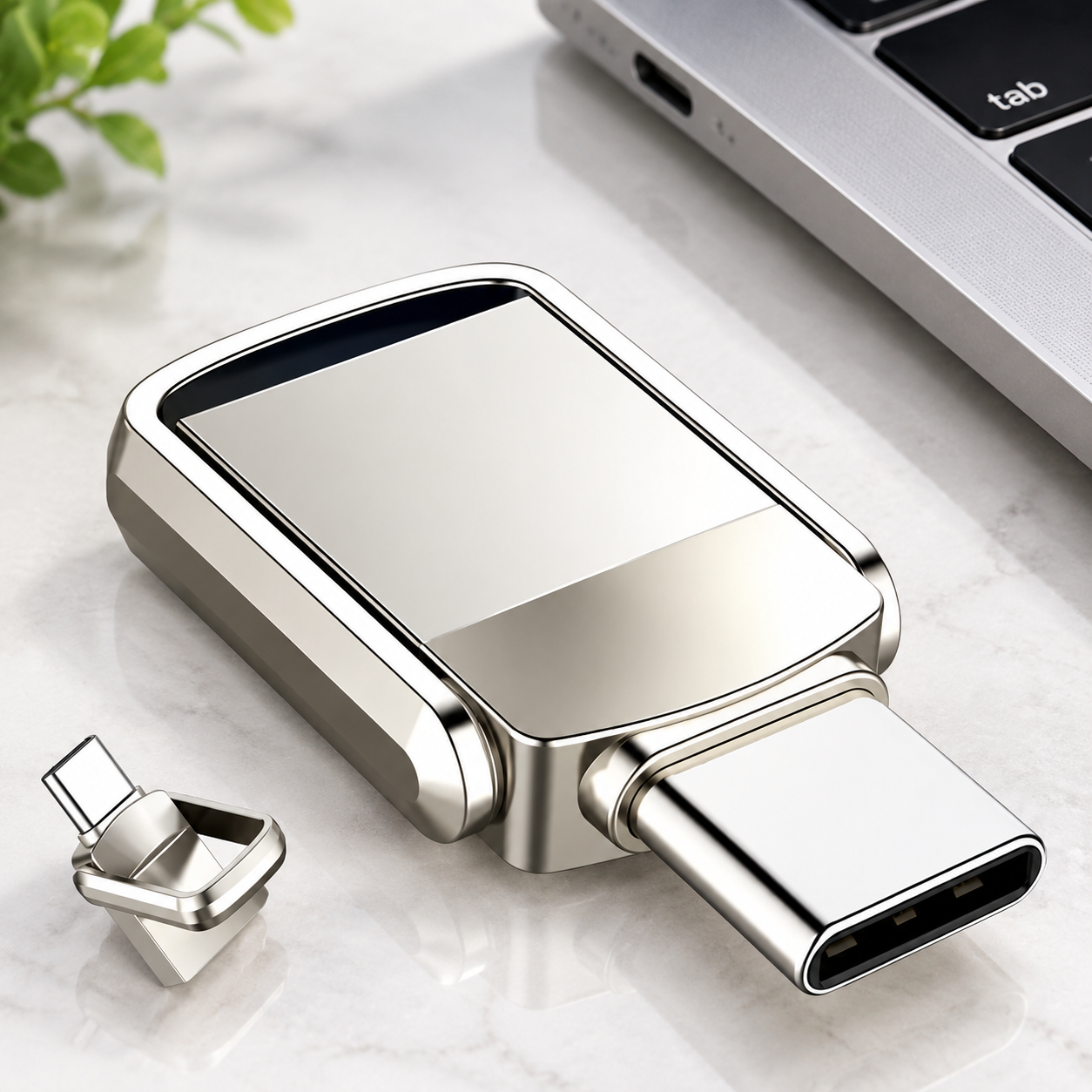 USB-накопитель Type-C 2ТБ, OTG (Цвет товара: серебристый)