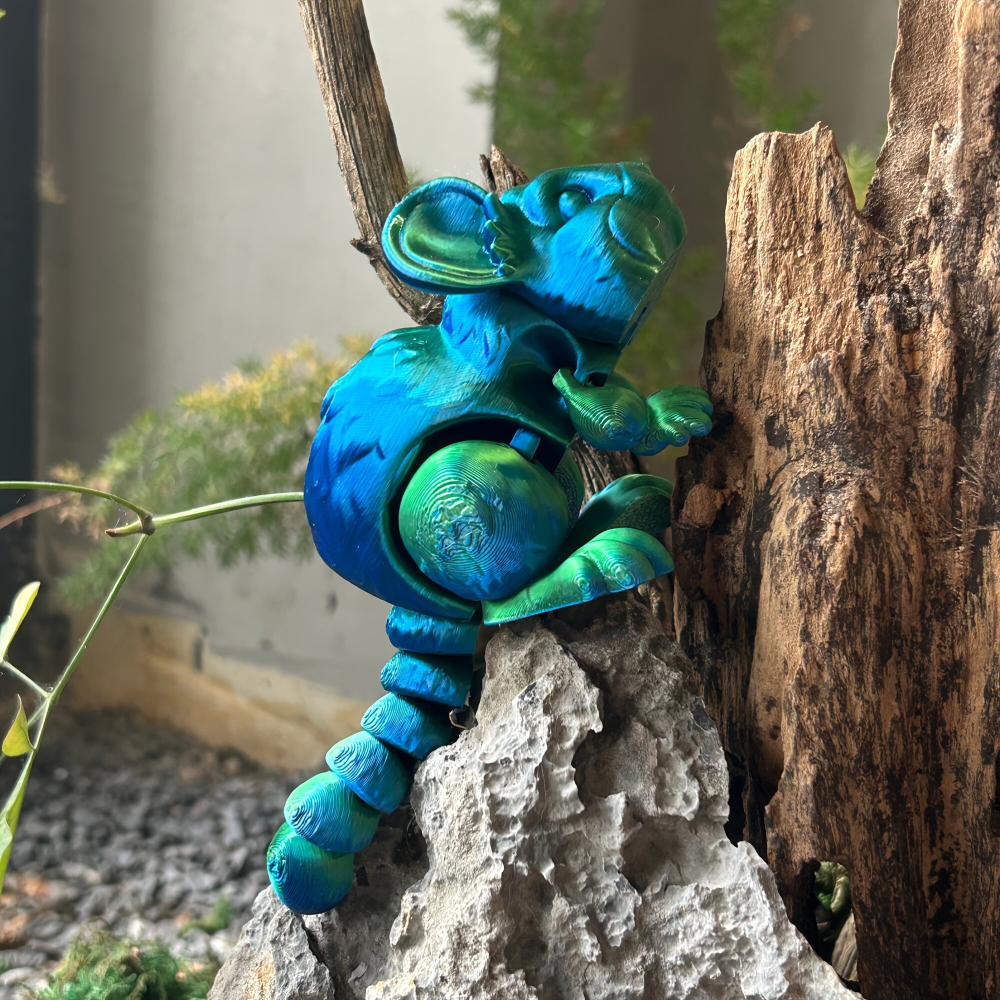 Декоративная фигурка хомяка для стола и офиса, 3D-печать, реалистичные глаза, цвета: синий, зеленый, фиолетовый