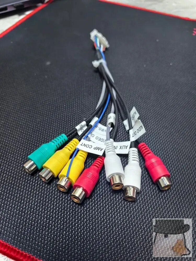 Разъём RCA 20 pin для автомагнитолы Андроид, подключение, усилителя, AUX, сабвуфера, линейный выход для Android магнитолы, кабель акустический