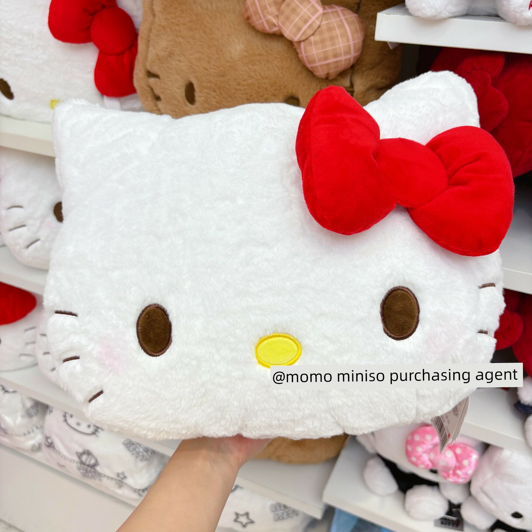 Минисо Hello Kitty плюшевая подушка в форме головы, милая игрушка-подарок для девочек, классический