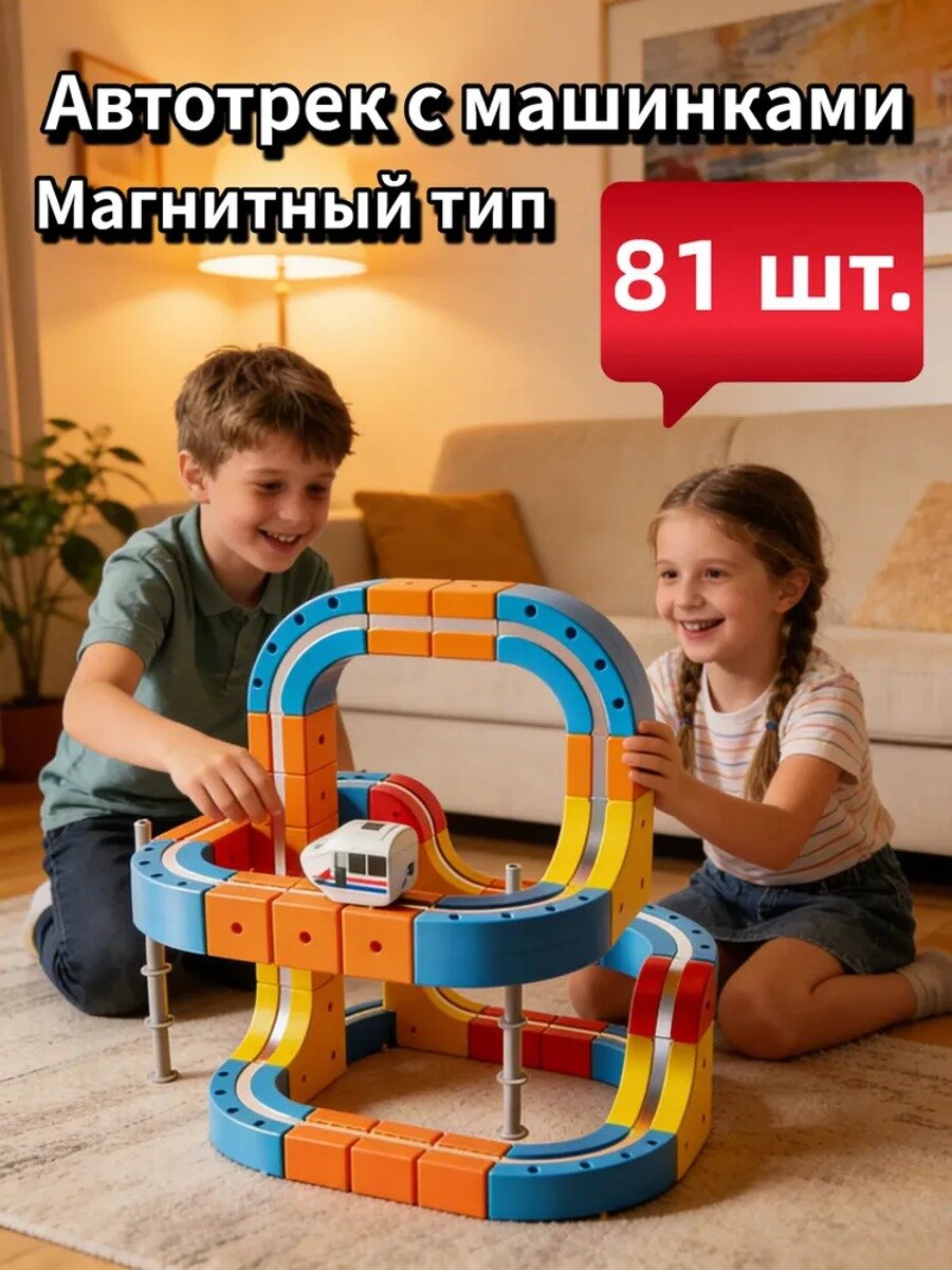 Антигравитационные поезда и магнитные треки R&L 81PCS , STEM-игрушка и идеальный подарок