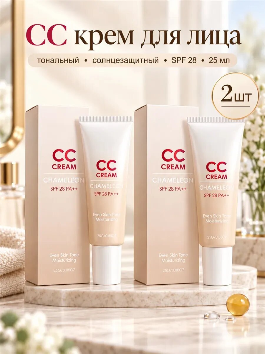 CC крем для лица тональный солнцезащитный Корея 28 SPF 25 мл