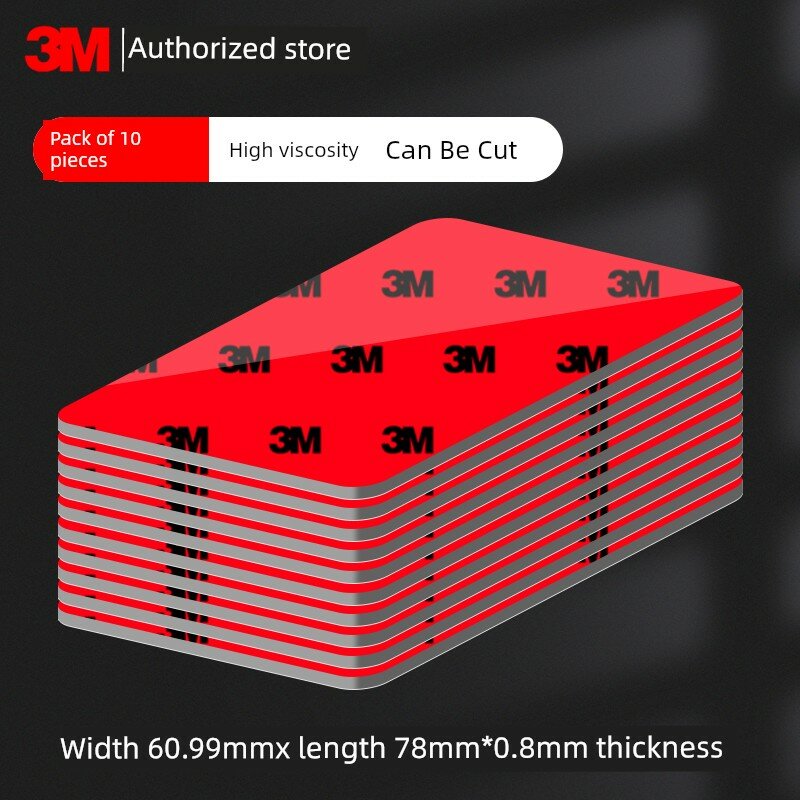 3M водостойкая квадратная клейкая лента для крепления, 60,99x78 мм, 10 листов, высокая адгезия без следов для авто
