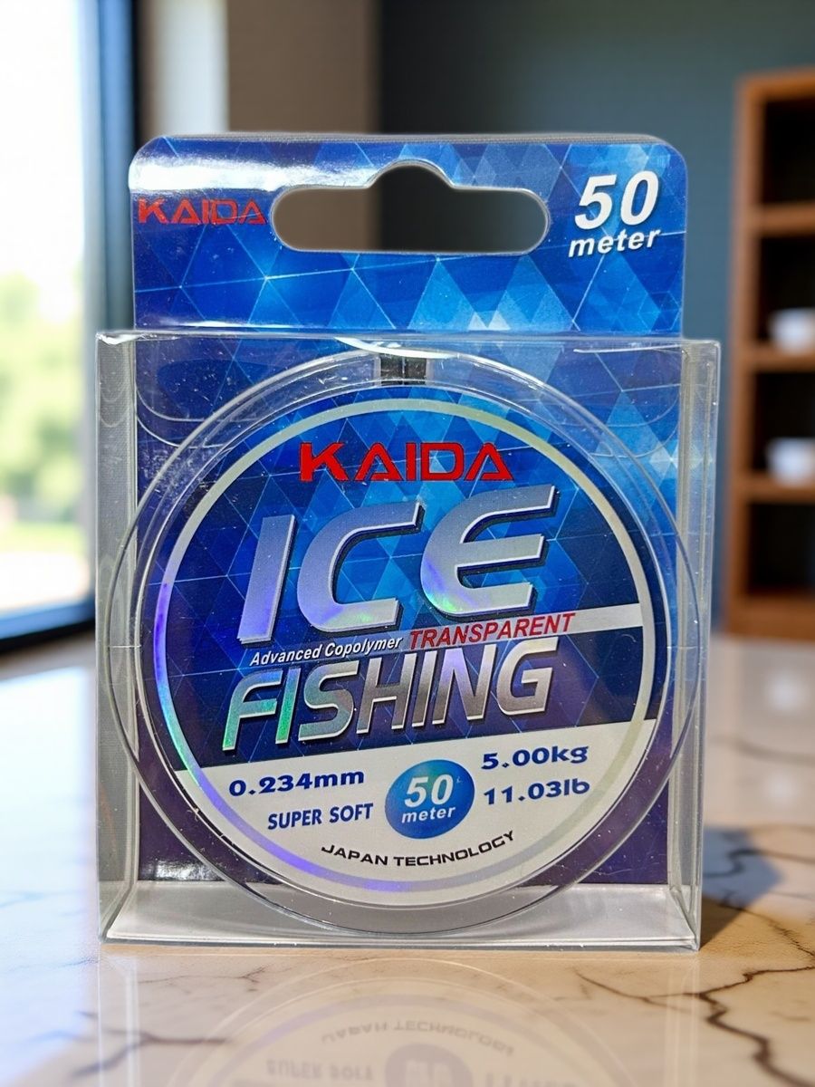 Леска для зимней рыбалки KAIDA ICE FISHING 0,234 мм - 5 кг, 50 м