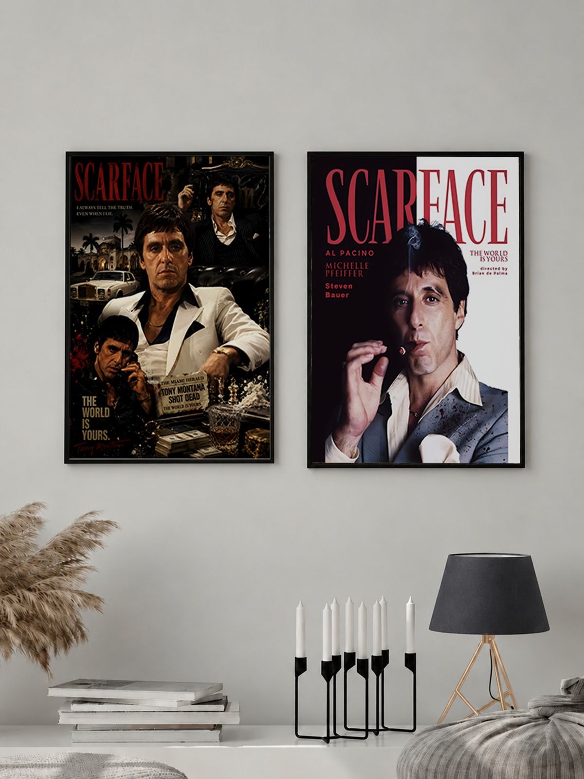 Набор Постеров / Плакатов Лицо Со Шрамом (Scarface) 2 Листа А3