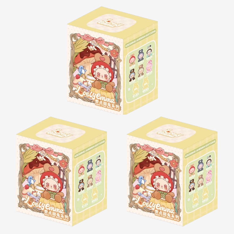LOVELY EMMA Sweet Bite Rabbit Blind Box Series Случайная тройка коллекционный плюшевый волчок игрушка подарок комплект