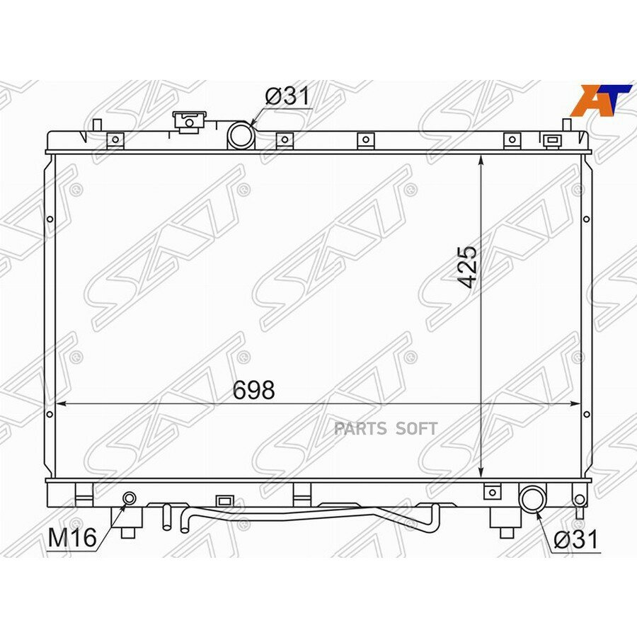 Радиатор Toyota Ipsum (SXM10, ACM20) 96-09 / Gaia 98-04 от официального дистрибьютора, SAT, артикул TY0002SXM