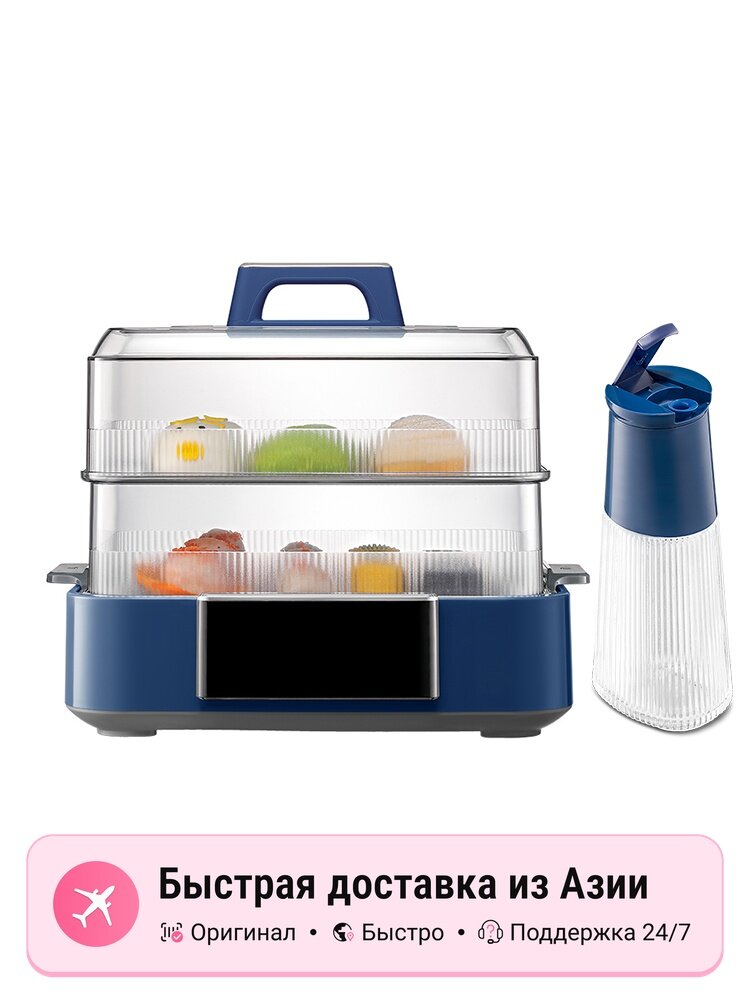 Электрическая пароварка Morphy Richards, blue, с масленкой