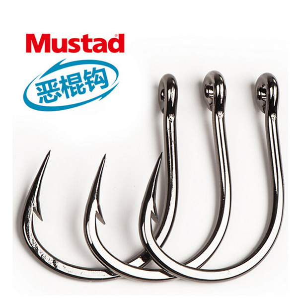 Рыболовный крючок Mustad Норвежский Демон для морской рыбалки с железной пластиной и свободным выпуском, размер 9/0,