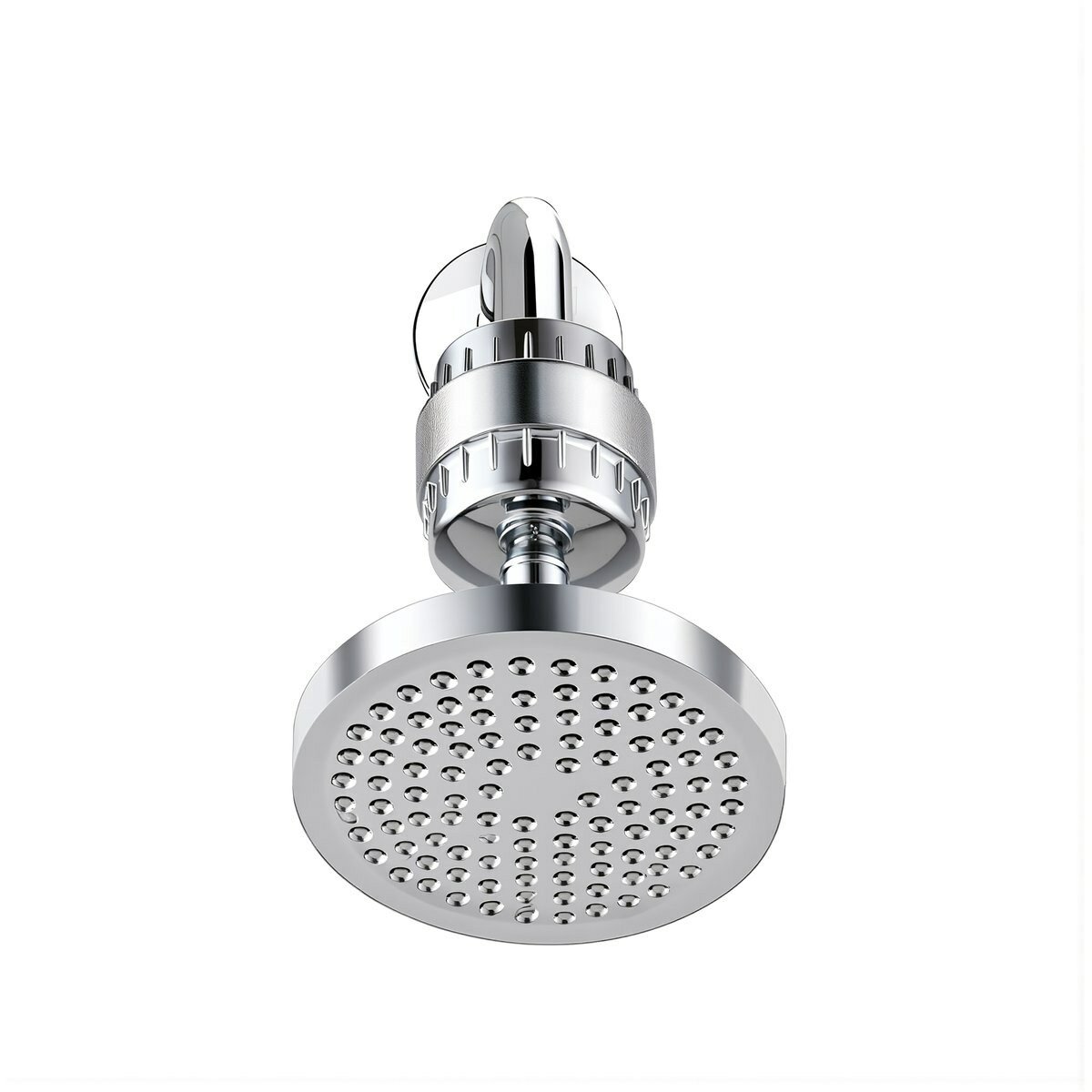 Душевой фильтр с серебристой верхней насадкой для душа 20 ступеней очистки воды комплект для ванной комнаты с ускоренным потоком воды, Один корпус + один фильтр + верхняя насадка C - серебристая